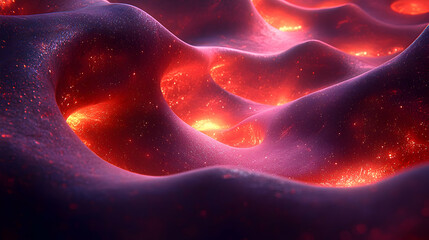 Wall Mural - abstract swirling lava background with red and purple glowing colors