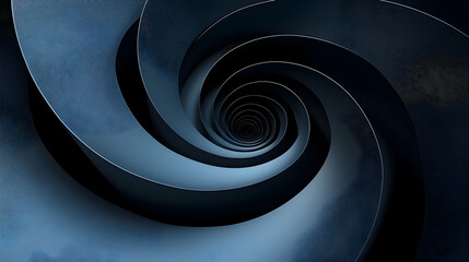 Fototapete - Abstract Swirling Spiral Design Dark Blue Background