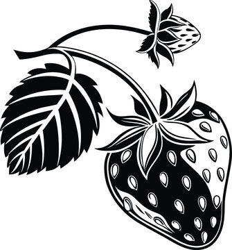 The Essence of Nature A Handcrafted Strawberry Logo for Pure Delight