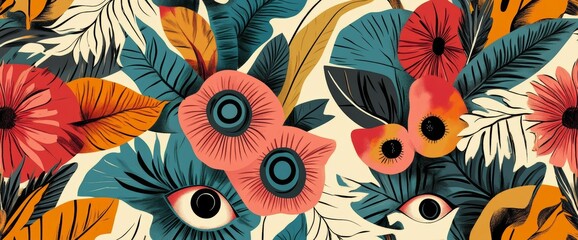 Modern illustration of a hand drawn abstract seamless pattern featuring trendy shapes and ornaments in a contemporary design suitable for various applications