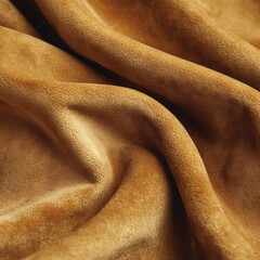 Poster - Golden Velvet Drapery: Close-Up of Luxurious and Smooth Fabric with Elegant Folds and Subtle Shadows