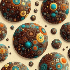 Poster - A hand-drawn abstract seamless pattern is available, suitable for textile, fabric, and surface design applications, presented in a modern EPS 10 format