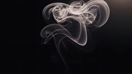 Poster - ethereal dance of smoke: delicate wisps of smoke unfurl gracefully against a dark backdrop, creating