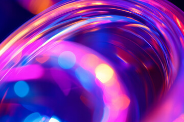 Poster - Abstract vibrant purple pink blue swirling light background design wave flow blur neon shiny curve