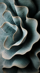 Wall Mural - Abstract Teal Wave Pattern, Close-up Texture, Studio Shot, Decorative Art