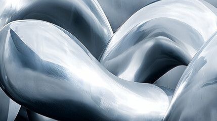 Wall Mural - Abstract metallic sculpture, modern art, studio background, design element