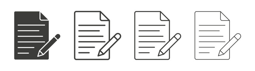 Registration paper line icon vector illustration set.