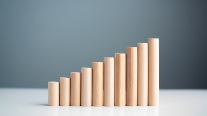 Poster - Business growth metrics office space infographic minimalist design eye-level data visualization for seo impact