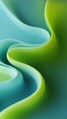 Aufkleber - Abstract fluid shapes in smooth gradients of green and blue hues creating a calming and serene background ideal for digital projects and design usage