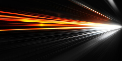 Wall Mural - yellow orange white gradient speed light motion blur effect on black background,speed line for desig