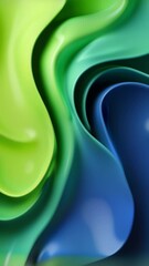 Aufkleber - Abstract fluid shapes in smooth gradients of green and blue hues creating a calming and serene background ideal for digital projects and design usage