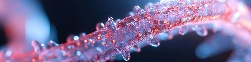 Poster - Close-up Photograph of Illuminated Translucent Cylinder with Protrusions