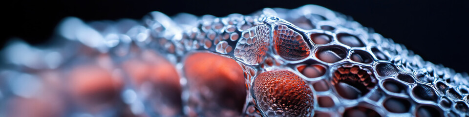 Poster - Close-up of Honeycomb-Structured Metallic Surface with Orange Undertones