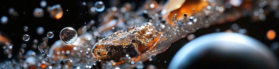 Poster - Abstract Composition of Metallic Texture and Spheres