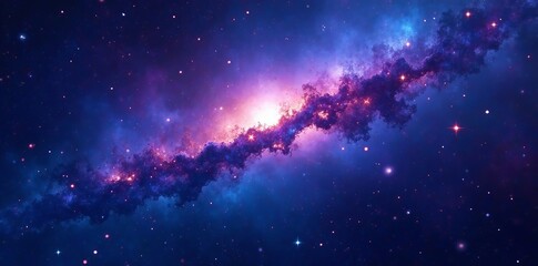majestic blue and purple nebula in cosmic space with glowing stars, glow, universe, nebula