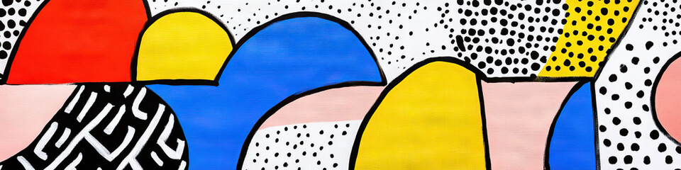 Poster - Abstract Composition with Primary and Secondary Colors and Geometric Shapes