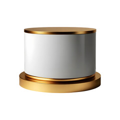Gold pedestal or product display on transparent background