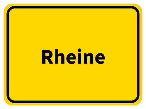 Illustration eines Stadteingangsschildes von Rheine, einer Gemeinde des Kreises Steinfurt