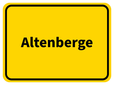 Illustration eines Stadteingangsschildes von Altenberge, einer Gemeinde des Kreises Steinfurt