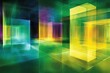 © Qwerty Iupac - Abstract Architectural Rendering of Glowing Structures with Vibrant Rainbow Light Effects