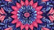 © Almahyra - Vibrant mandala with pink and blue floral design.
