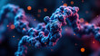 © Tameem - This is a digitally rendered image depicting a detailed view of a molecule's molecular structure with glowing spheres representing atoms.