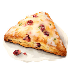 Leinwandbilder - Digital technology bread scone watercolor design illustration