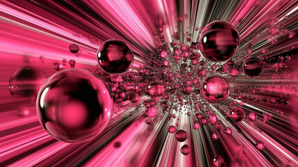 Wall Mural - Abstract pink bubbles background