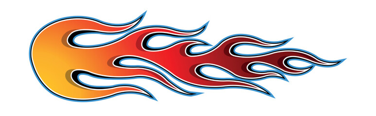 Wall Mural - speed flame sports car decal vinyl sticker. racing car tribal fire flames vector art graphic. side v