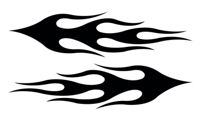 Wall Mural - burning tires and flames car decal vinyl sticker. racing car tribal fire flames vector art graphic.