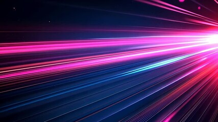 Poster - Radiant light streaks across a dark background.  Vibrant pink and blue lines converge towards a bright center point
