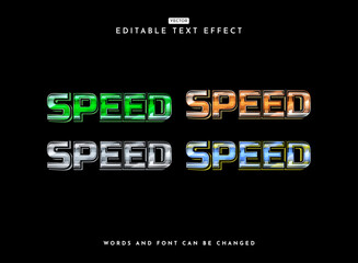 Wall Mural - speed set colorful modern retro futuristic chrome text effect