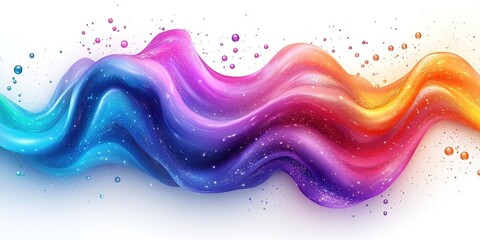 Poster - Colorful abstract wave with vibrant hues and shimmering details is designed to evoke emotion and creativity in a visually captivating manner