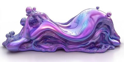 Poster - Colorful liquid sculpture with dynamic shapes and vibrant hues located on a white background