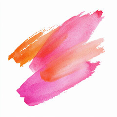 Poster - Vibrant watercolor brush strokes in shades of pink and orange Generative AI