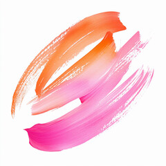 Poster - Vibrant brush strokes of orange and pink on white background Generative AI
