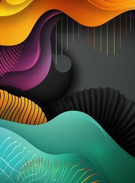 Waves abstract background concept. Smooth gradient waves in vibrant color transition creating a serene artistic effect.