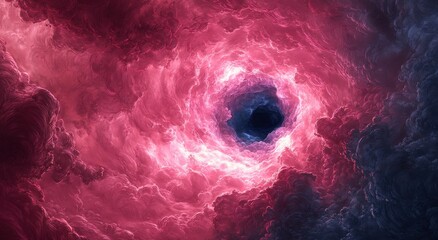 Wall Mural - a red and blue cloud with a hole in the middle