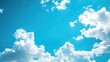 © ZHI - Beautiful Blue Sky with Clouds Background Featuring a Wide Banner and Copy Space Area for Creative Design