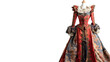 © gagaphoto - Elegant red and gold historical dress on mannequin with transparent background