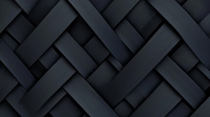 Poster - Close-up of intricate black woven texture showcasing a complex pattern ideal for backgrounds