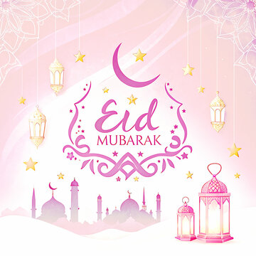 Luxury Set of vector card design for Eid al Adha and Iftar with arabic text Blessed Feast or Festival.