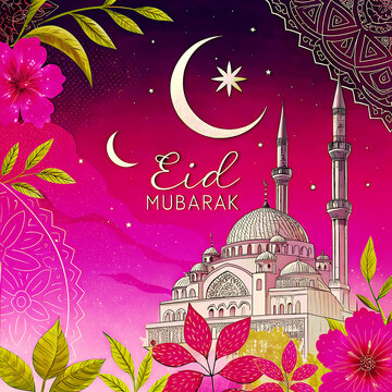 Luxury Set of vector card design for Eid al Adha and Iftar with arabic text Blessed Feast or Festival.