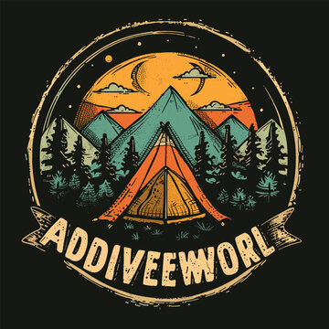 Highking and camping t-shirt design vector.