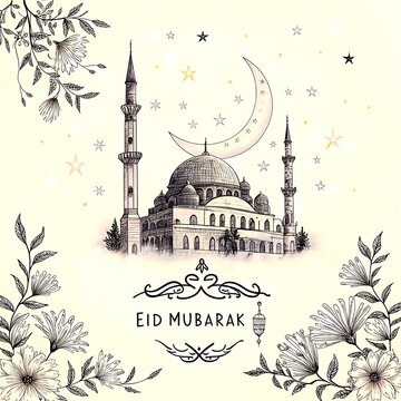 Luxury Set of vector card design for Eid al Adha and Iftar with arabic text Blessed Feast or Festival.