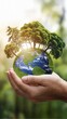 © pimnicha - Sustainable Earth Conservation, Eco-Friendly Planet with Green Forest, Environmental Protection and Nature Preservation for a Greener Future
