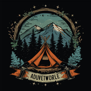 Highking and camping t-shirt design vector.