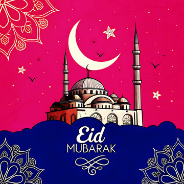 Luxury Set of vector card design for Eid al Adha and Iftar with arabic text Blessed Feast or Festival.