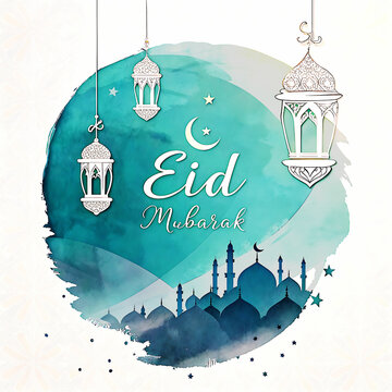 Luxury Set of vector card design for Eid al Adha and Iftar with arabic text Blessed Feast or Festival.