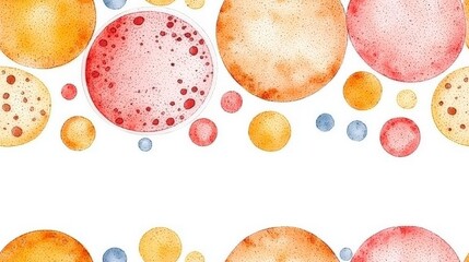 Poster - Abstract watercolor Planets:A whimsical and colorful watercolor illustration, featuring a collection of vibrant planets and celestial bodies arranged in a captivating composition.
